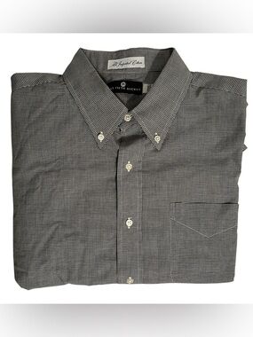 Saks Fifth Avenue Men’s Dress Shirt – Black And White Check Size 17.5 34 – New